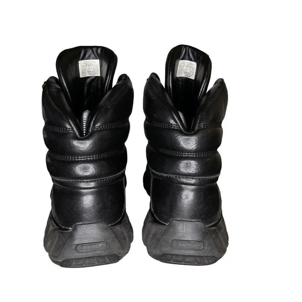 Reebok Zig Tech High Top Black Leather Sneaker Size 5.5